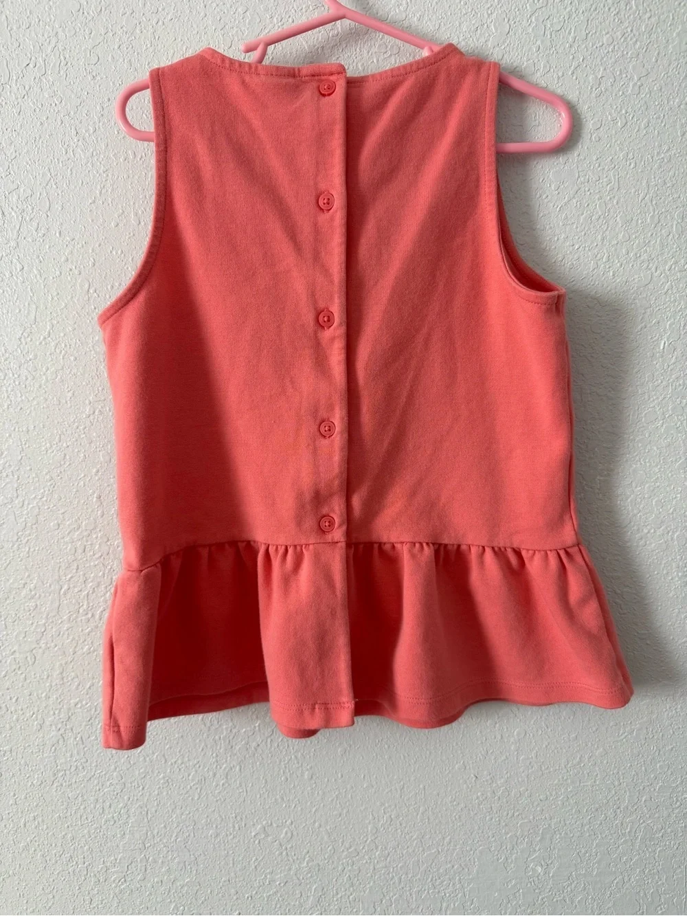 Janie and Jack Coral Peplum Top Girls Size 7 Sleeveless Rosette Shirt